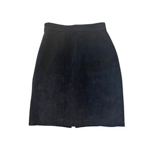 BB Dakota Skirt Pencil Straight Leatherwear Suede Black Women’s Size 7/8